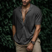 Elegant Men's Shirt with V-Neck and Buttons | Hank LARISCOTT