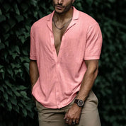 Elegant Men's Shirt with V-Neck and Buttons | Hank LARISCOTT