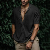 Elegant Men's Shirt with V-Neck and Buttons | Hank LARISCOTT