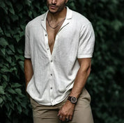 Elegant Men's Shirt with V-Neck and Buttons | Hank LARISCOTT