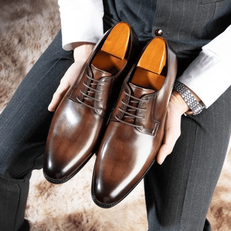 Italian Derby Lace-Up Leather Dress Shoes for Men | Ortwin LARISCOTT