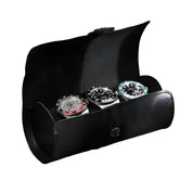 Leather Black Watch Roll Case for 3 Watches | Namid LARISCOTT