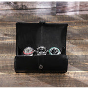 Leather Black Watch Roll Case for 3 Watches | Namid LARISCOTT