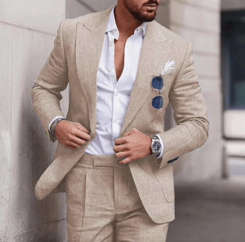 Linen Suits for Men with Two Buttons | Lenard LARISCOTT