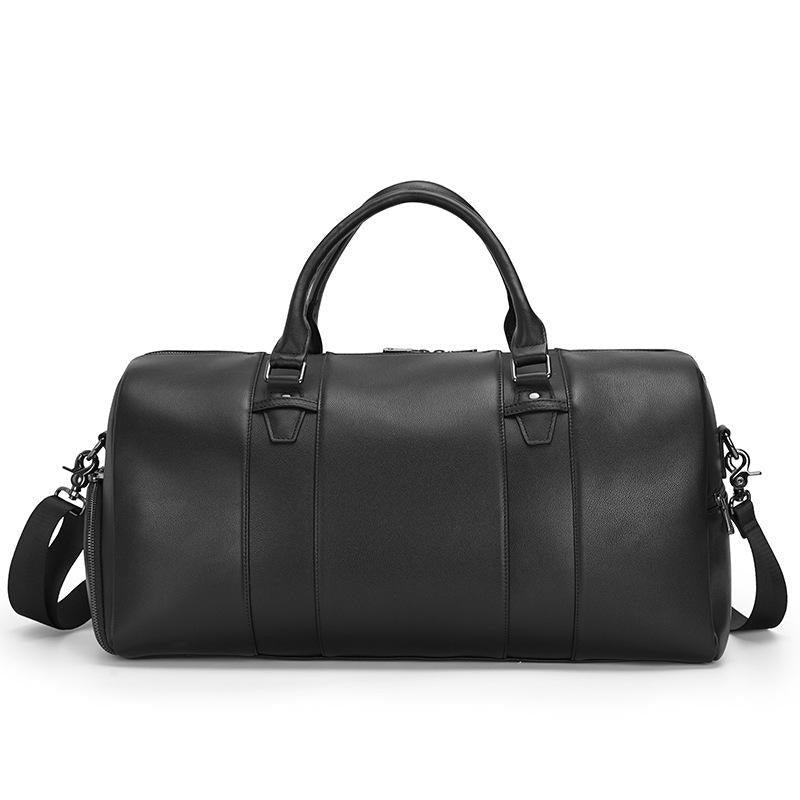 Modern Man Travel Bag Leather Black | Alcyon LARISCOTT