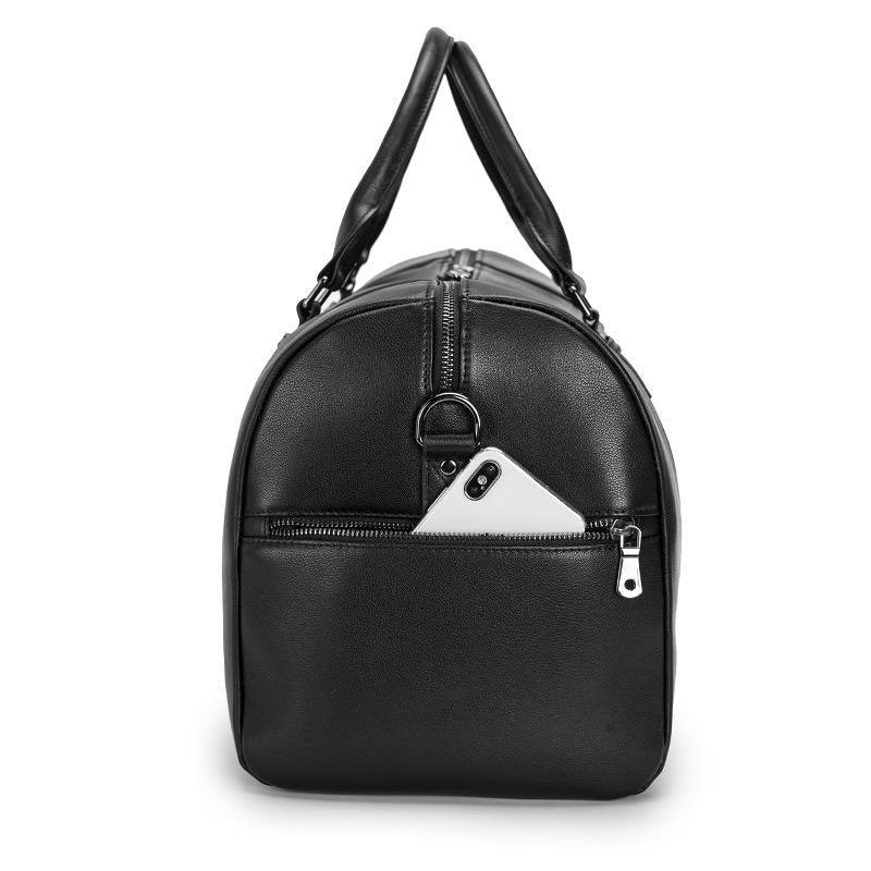 Modern Man Travel Bag Leather Black | Alcyon LARISCOTT