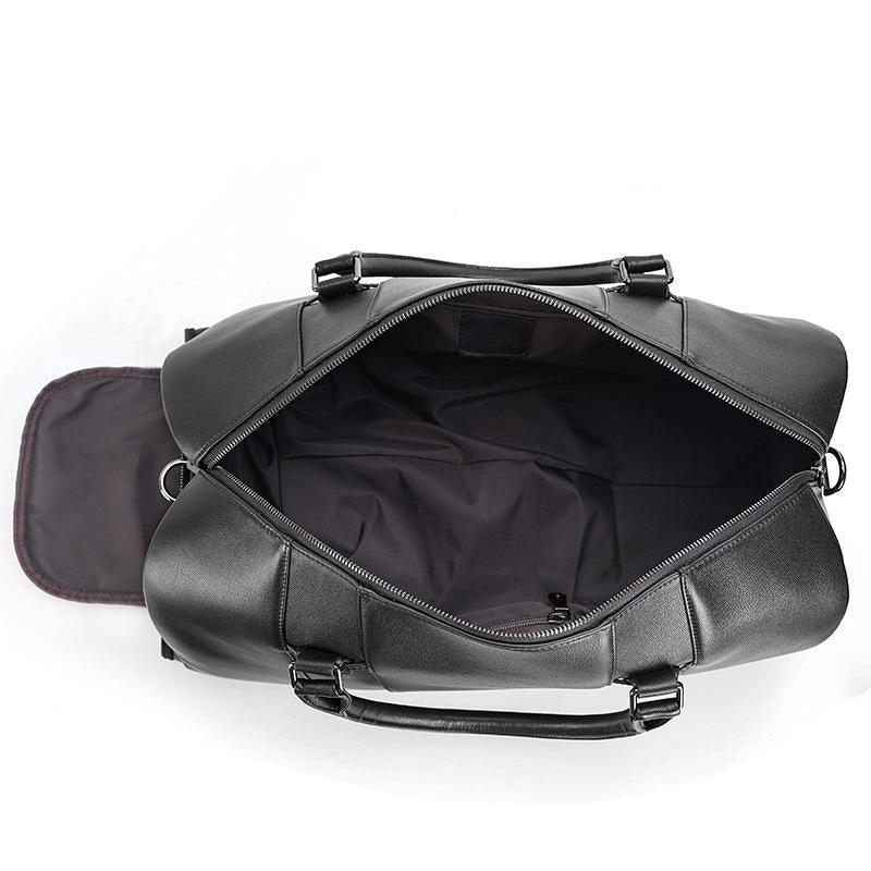 Modern Man Travel Bag Leather Black | Alcyon LARISCOTT