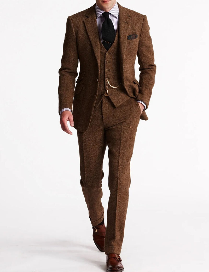 Tweed Smoking Suits for Men, Three-Piece Set | Leann LARISCOTT